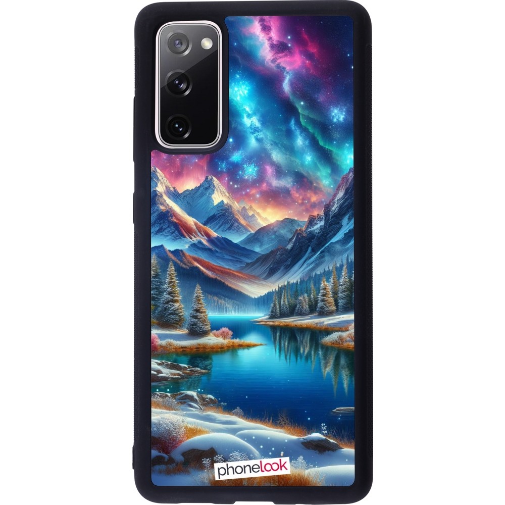 Coque Samsung Galaxy S20 FE 5G - Silicone rigide noir Fantasy Mountain Lake Sky Stars