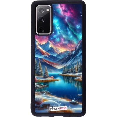 Coque Samsung Galaxy S20 FE 5G - Silicone rigide noir Fantasy Mountain Lake Sky Stars