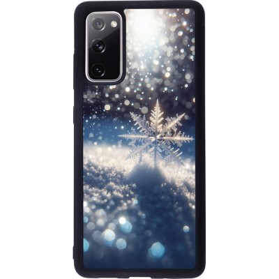 Coque Samsung Galaxy S20 FE 5G - Silicone rigide noir Flocon Solaire Éclat