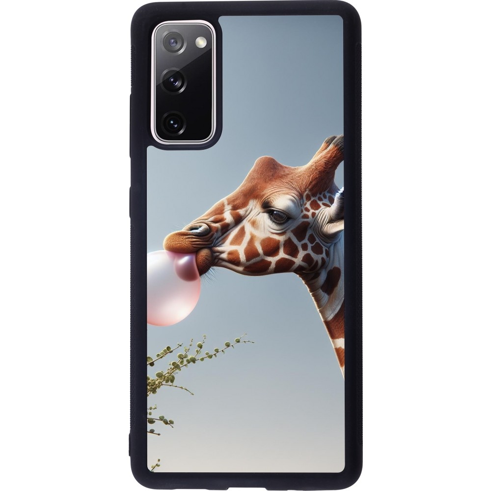 Coque Samsung Galaxy S20 FE 5G - Silicone rigide noir Girafe à bulle