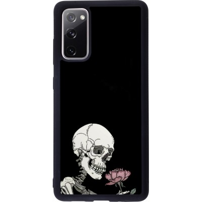 Coque Samsung Galaxy S20 FE 5G - Silicone rigide noir Halloween 2023 rose and skeleton