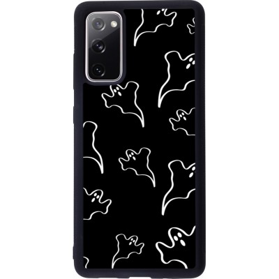 Coque Samsung Galaxy S20 FE 5G - Silicone rigide noir Halloween 2024 black and white ghosts