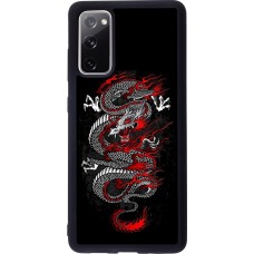 Coque Samsung Galaxy S20 FE 5G - Silicone rigide noir Japanese style Dragon Tattoo Red Black