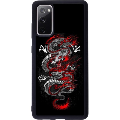 Coque Samsung Galaxy S20 FE 5G - Silicone rigide noir Japanese style Dragon Tattoo Red Black