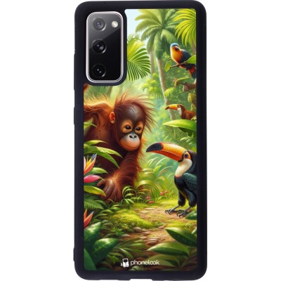 Coque Samsung Galaxy S20 FE 5G - Silicone rigide noir Jungle Tropicale Tayrona