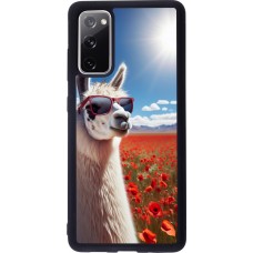 Coque Samsung Galaxy S20 FE 5G - Silicone rigide noir Lama Chic en Coquelicot