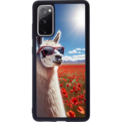 Coque Samsung Galaxy S20 FE 5G - Silicone rigide noir Lama Chic en Coquelicot