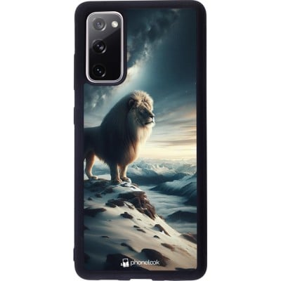 Coque Samsung Galaxy S20 FE 5G - Silicone rigide noir Le lion blanc