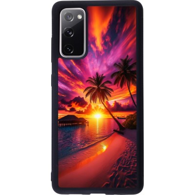 Coque Samsung Galaxy S20 FE 5G - Silicone rigide noir Maldives Dusk Bliss