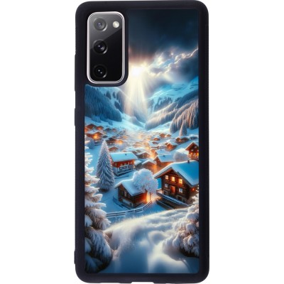 Coque Samsung Galaxy S20 FE 5G - Silicone rigide noir Mont Neige Lumière