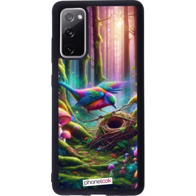 Coque Samsung Galaxy S20 FE 5G - Silicone rigide noir Oiseau Nid Forêt