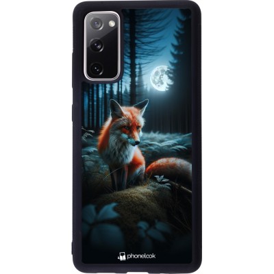 Coque Samsung Galaxy S20 FE 5G - Silicone rigide noir Renard lune forêt