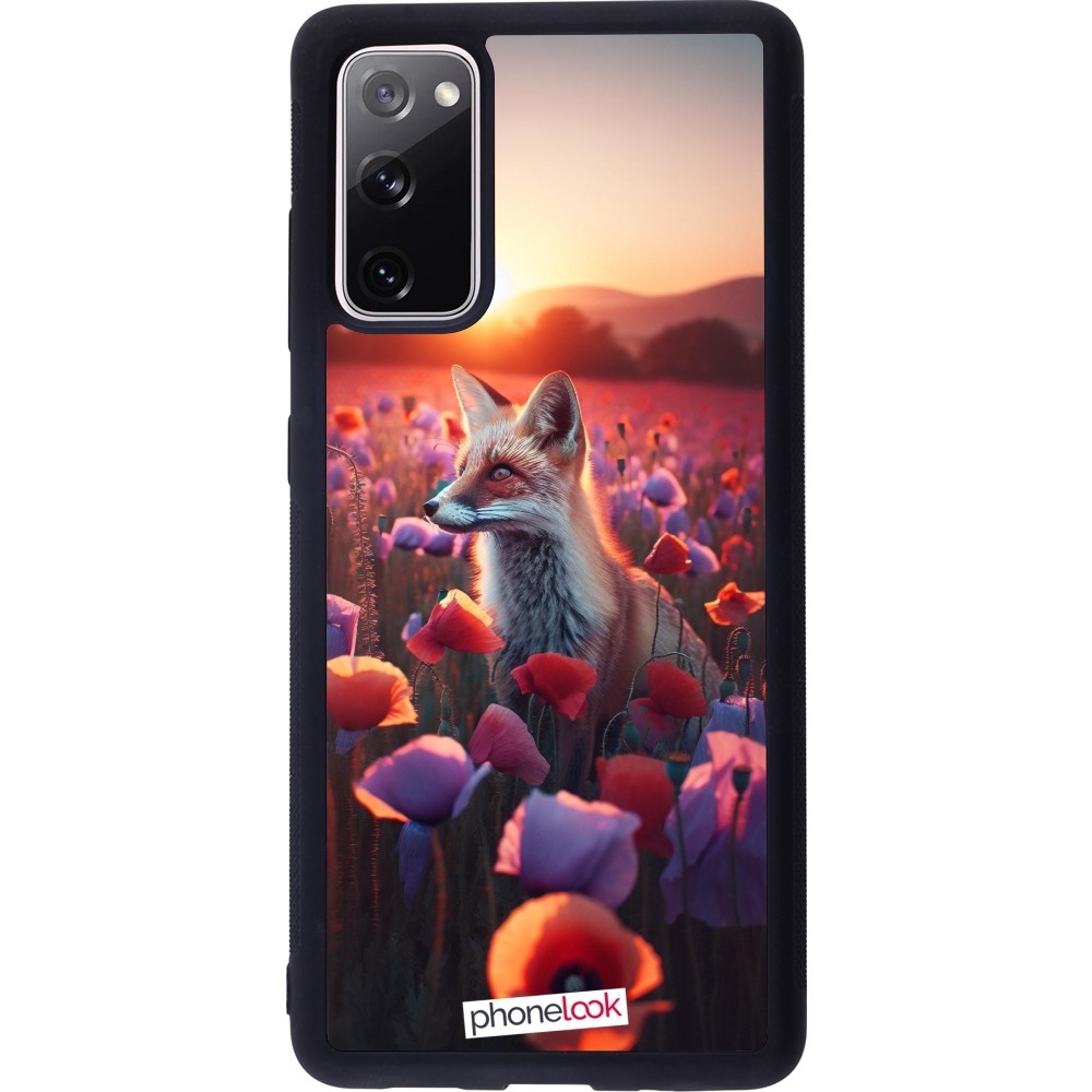 Coque Samsung Galaxy S20 FE 5G - Silicone rigide noir Renard pourpre au crépuscule