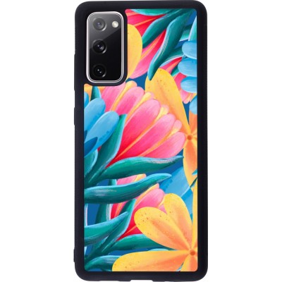 Coque Samsung Galaxy S20 FE 5G - Silicone rigide noir Spring 23 colorful flowers