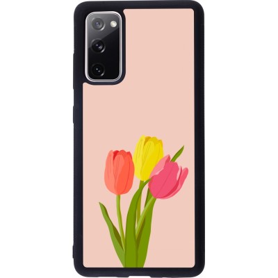 Coque Samsung Galaxy S20 FE 5G - Silicone rigide noir Spring 23 tulip trio