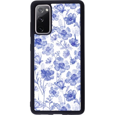 Coque Samsung Galaxy S20 FE 5G - Silicone rigide noir Spring 23 watercolor blue flowers