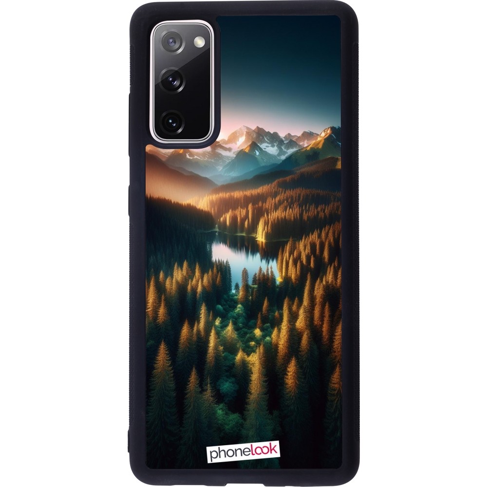 Coque Samsung Galaxy S20 FE 5G - Silicone rigide noir Sunset Forest Lake