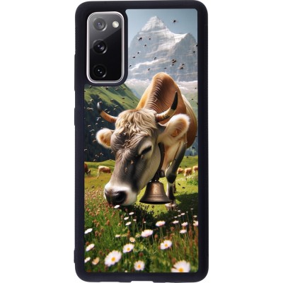 Coque Samsung Galaxy S20 FE 5G - Silicone rigide noir Vache montagne Valais