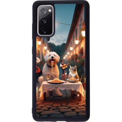 Coque Samsung Galaxy S20 FE 5G - Silicone rigide noir Valentine 2024 Dog & Cat Candlelight