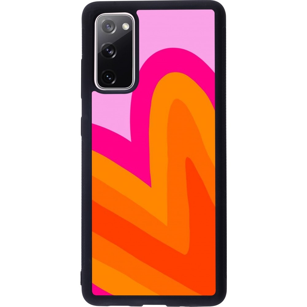 Coque Samsung Galaxy S20 FE 5G - Silicone rigide noir Valentine 2024 heart gradient