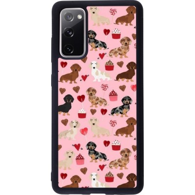 Coque Samsung Galaxy S20 FE 5G - Silicone rigide noir Valentine 2024 puppy love