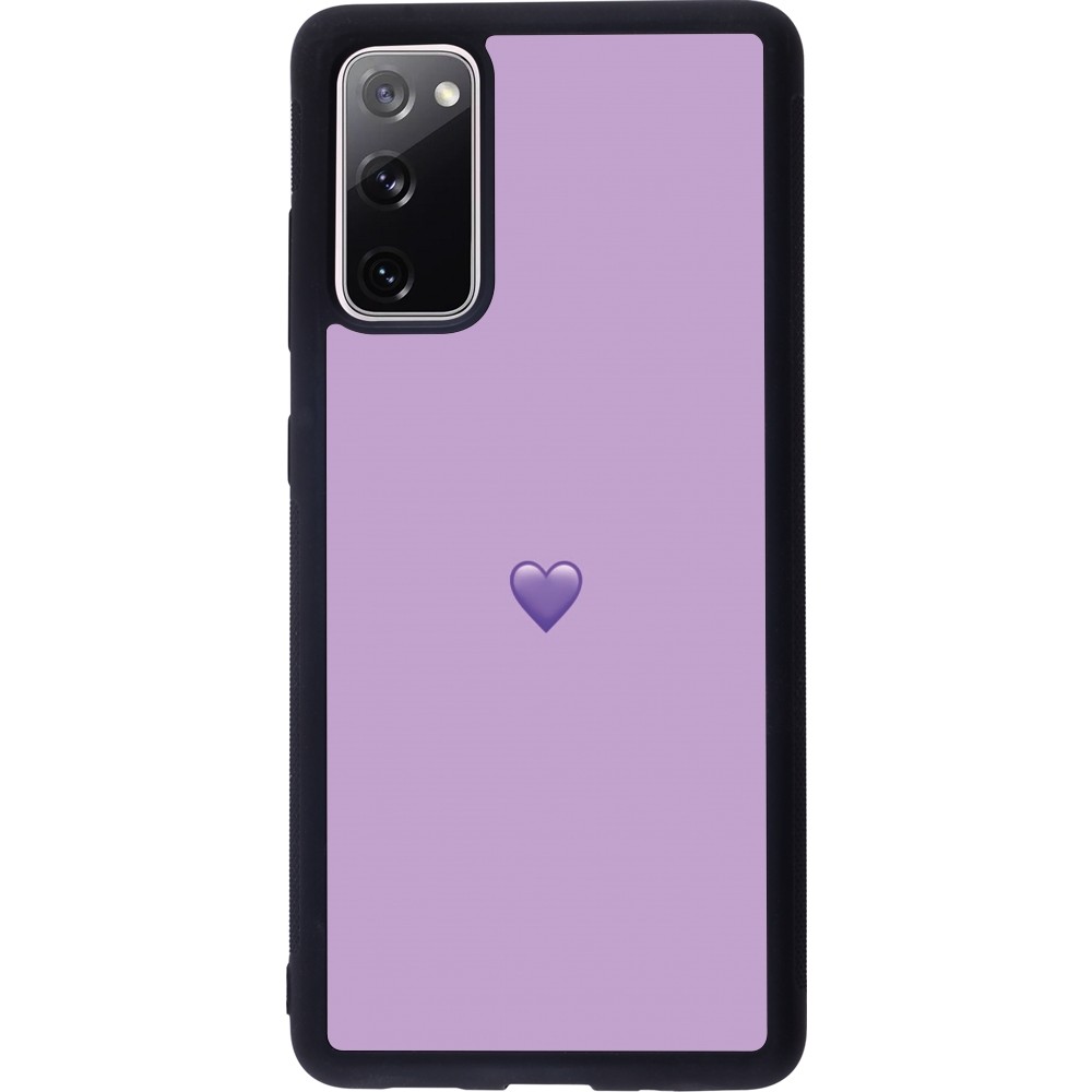 Coque Samsung Galaxy S20 FE 5G - Silicone rigide noir Valentine 2023 purpule single heart