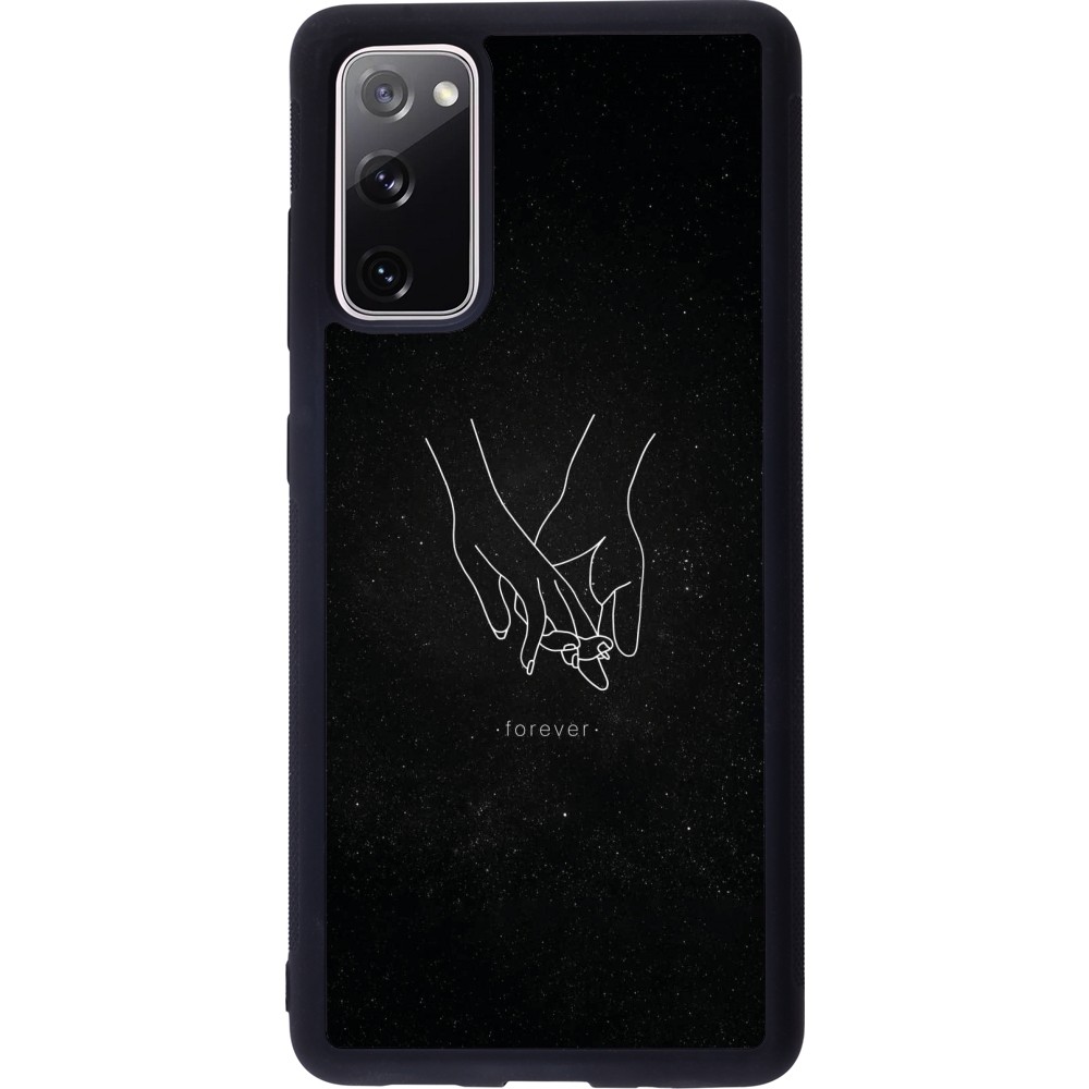 Coque Samsung Galaxy S20 FE 5G - Silicone rigide noir Valentine 2023 hands forever