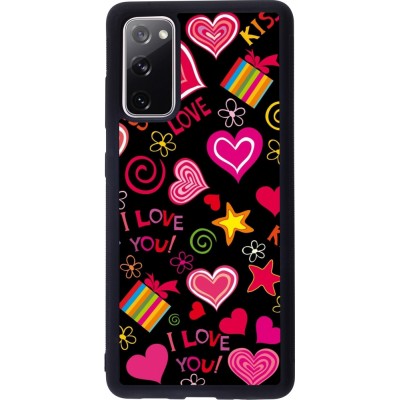 Coque Samsung Galaxy S20 FE 5G - Silicone rigide noir Valentine 2023 love symbols