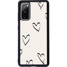 Coque Samsung Galaxy S20 FE 5G - Silicone rigide noir Valentine 2023 minimalist hearts