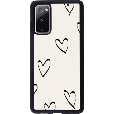 Coque Samsung Galaxy S20 FE 5G - Silicone rigide noir Valentine 2023 minimalist hearts