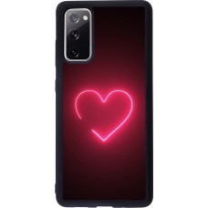 Coque Samsung Galaxy S20 FE 5G - Silicone rigide noir Valentine 2023 single neon heart