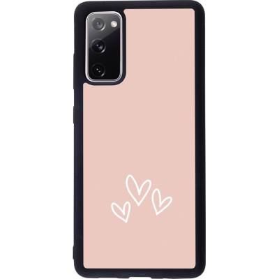 Coque Samsung Galaxy S20 FE 5G - Silicone rigide noir Valentine 2023 three minimalist hearts