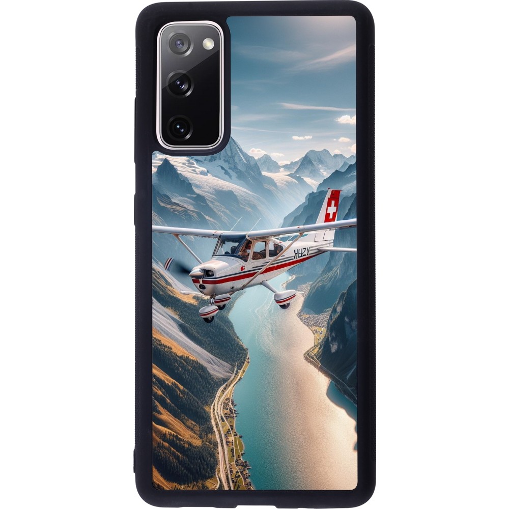 Coque Samsung Galaxy S20 FE 5G - Silicone rigide noir Vol Alpin Suisse