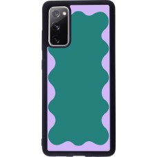 Coque Samsung Galaxy S20 FE 5G - Silicone rigide noir Wavy Rectangle Green Purple