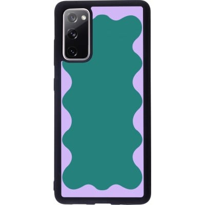 Coque Samsung Galaxy S20 FE 5G - Silicone rigide noir Wavy Rectangle Green Purple