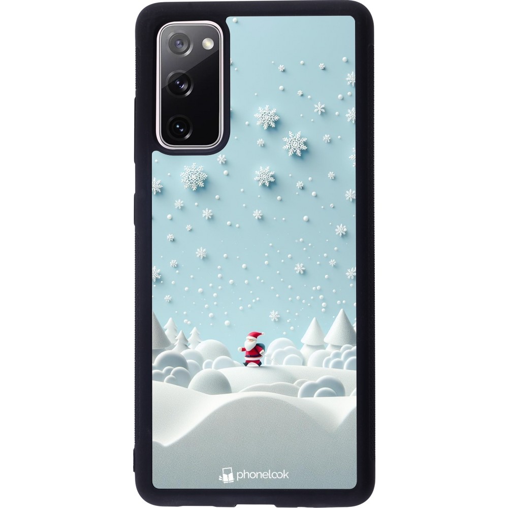 Coque Samsung Galaxy S20 FE 5G - Silicone rigide noir Noël 2023 Petit Père Flocon