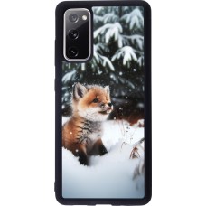 Coque Samsung Galaxy S20 FE 5G - Silicone rigide noir Noël 2023 Renardeau sapin