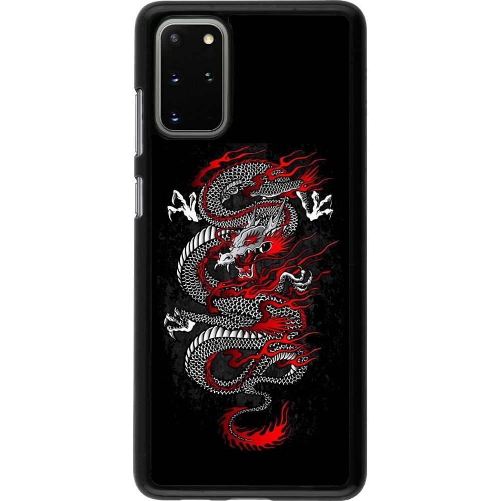 Coque Samsung Galaxy S20+ - Japanese style Dragon Tattoo Red Black