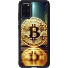 Coque Samsung Galaxy S20+ - Silicone rigide noir Bitcoin Standing