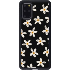 Coque Samsung Galaxy S20+ - Silicone rigide noir Easter 2024 white on black flower