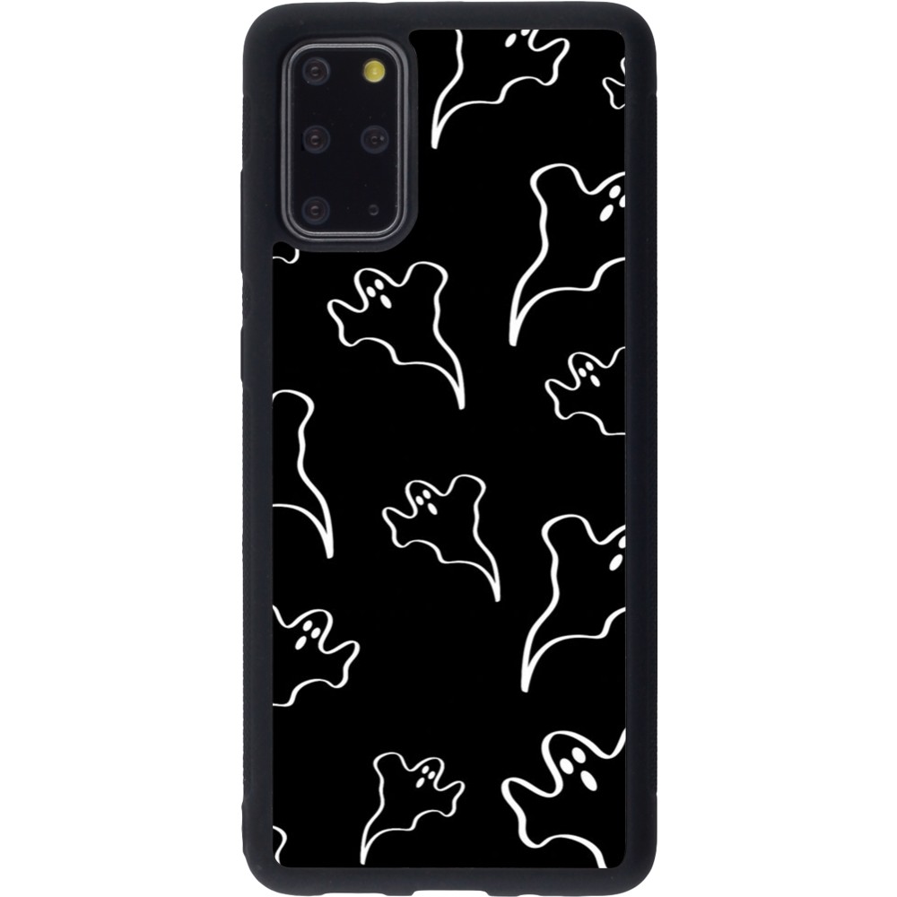 Coque Samsung Galaxy S20+ - Silicone rigide noir Halloween 2024 black and white ghosts