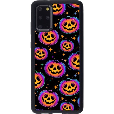 Coque Samsung Galaxy S20+ - Silicone rigide noir Halloween 2024 rainbow pumpkins