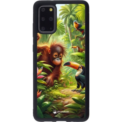 Coque Samsung Galaxy S20+ - Silicone rigide noir Jungle Tropicale Tayrona