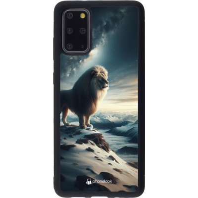 Coque Samsung Galaxy S20+ - Silicone rigide noir Le lion blanc