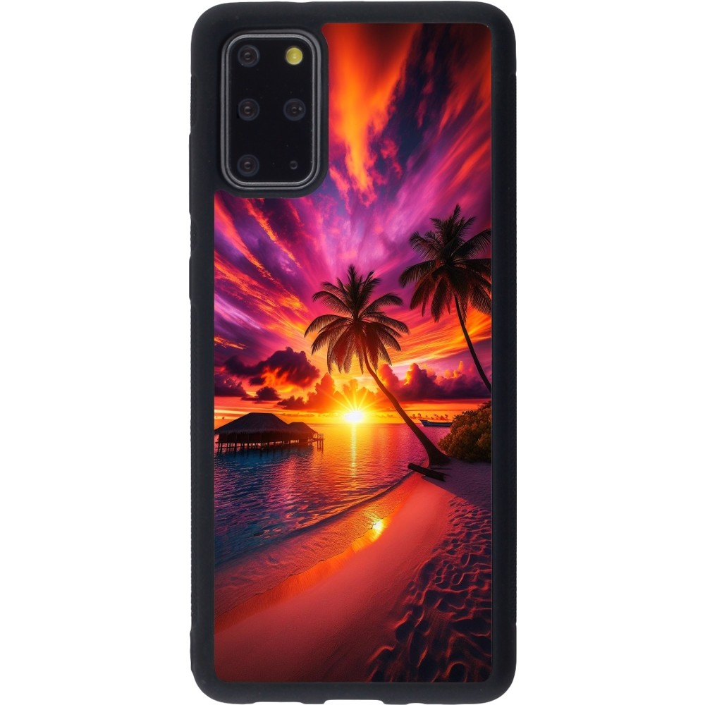 Coque Samsung Galaxy S20+ - Silicone rigide noir Maldives Dusk Bliss