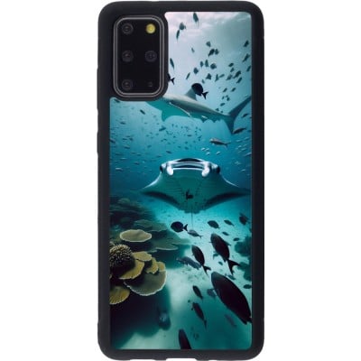 Coque Samsung Galaxy S20+ - Silicone rigide noir Manta Lagon Nettoyage