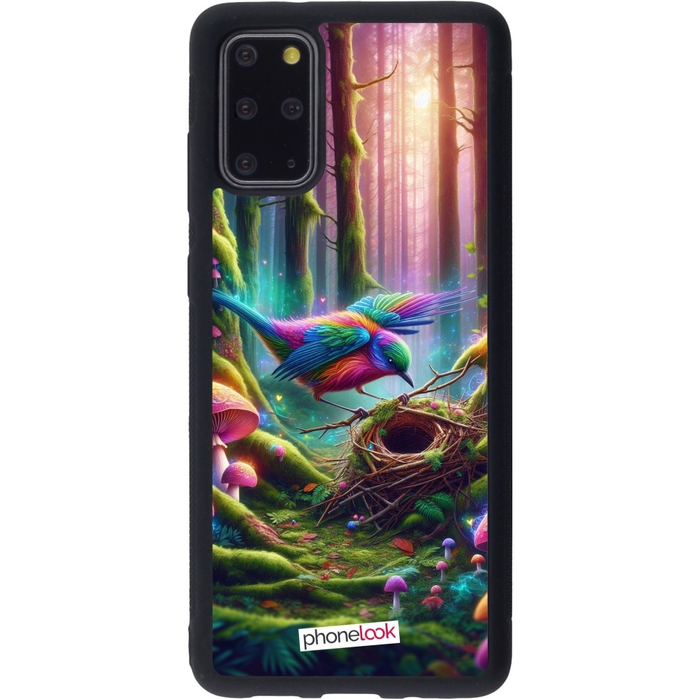 Coque Samsung Galaxy S20+ - Silicone rigide noir Oiseau Nid Forêt