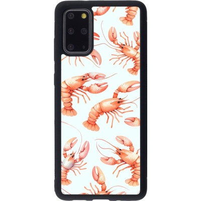 Coque Samsung Galaxy S20+ - Silicone rigide noir Pattern de homards pastels