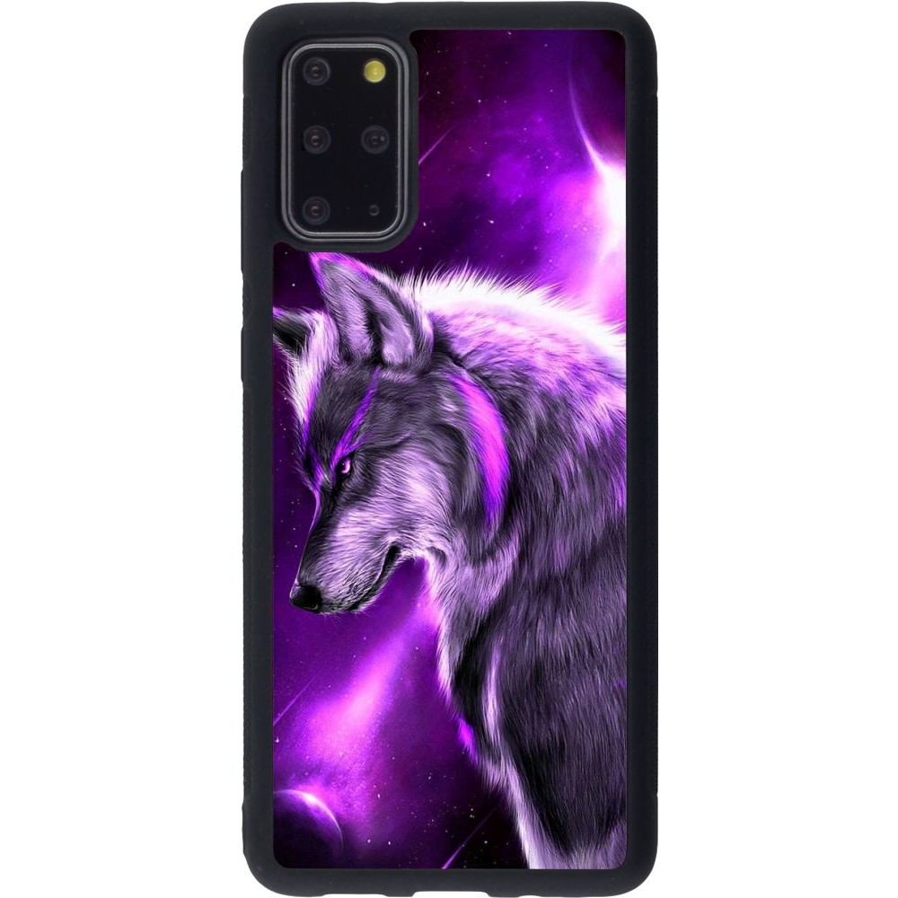 Coque Samsung Galaxy S20+ - Silicone rigide noir Purple Sky Wolf