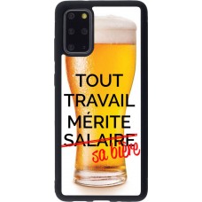 Coque Samsung Galaxy S20+ - Silicone rigide noir Tout travail mérite sa bière